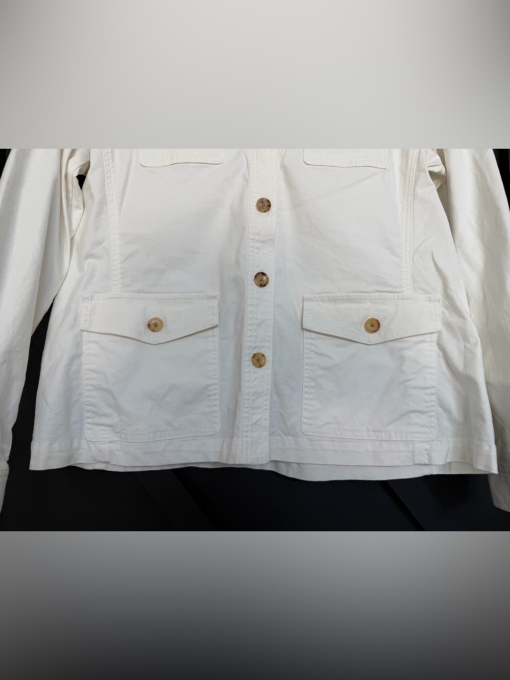Ann Mashburn Chore Jacket in Cream, Size Large - Picture 4 of 9